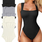 ✈️Kjøp 2 og få gratis frakt✈️Bodysuits for kvinner Sexy Ribbete Strappy Firkantet Hals Ermeløs Magekontroll Tank Topper Bodysuits